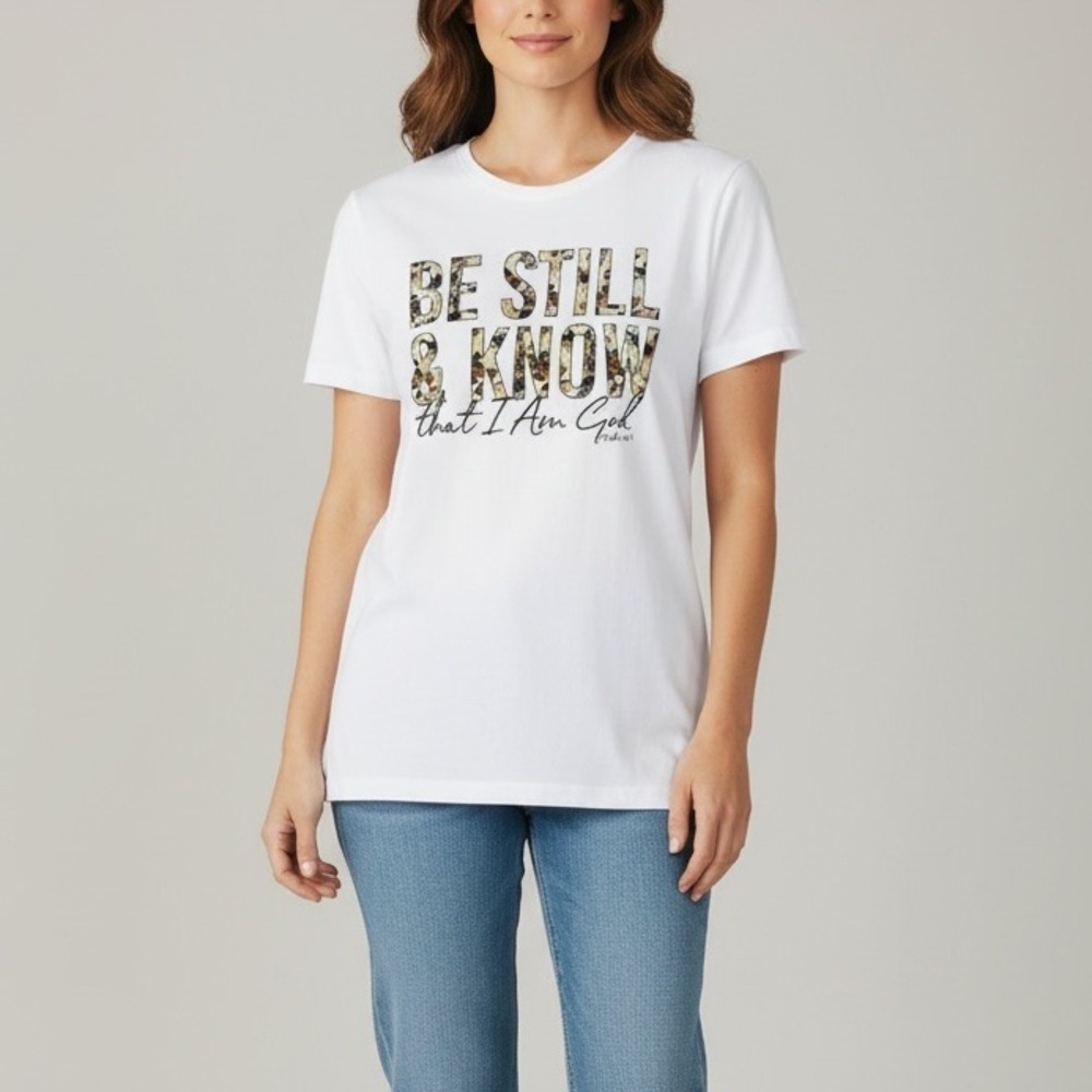 Bella + Canvas Christian Graphic Tee Women Medium White
